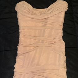 Oh Polly Peach/Coral Color Midi Dress