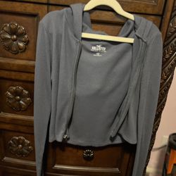 Girls Hollister Zipper Up Blue Hoodie XXS
