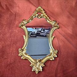 Vintage Gold Ornate Depoze Mirror Made in Italy 26 Inches