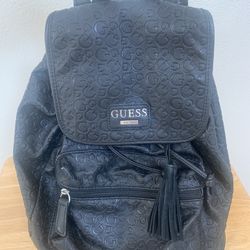 Guess Leather Black Backpack