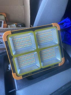 New Portable Solar LED Work Light – Rechargeable Floodlight with USB Power Bank