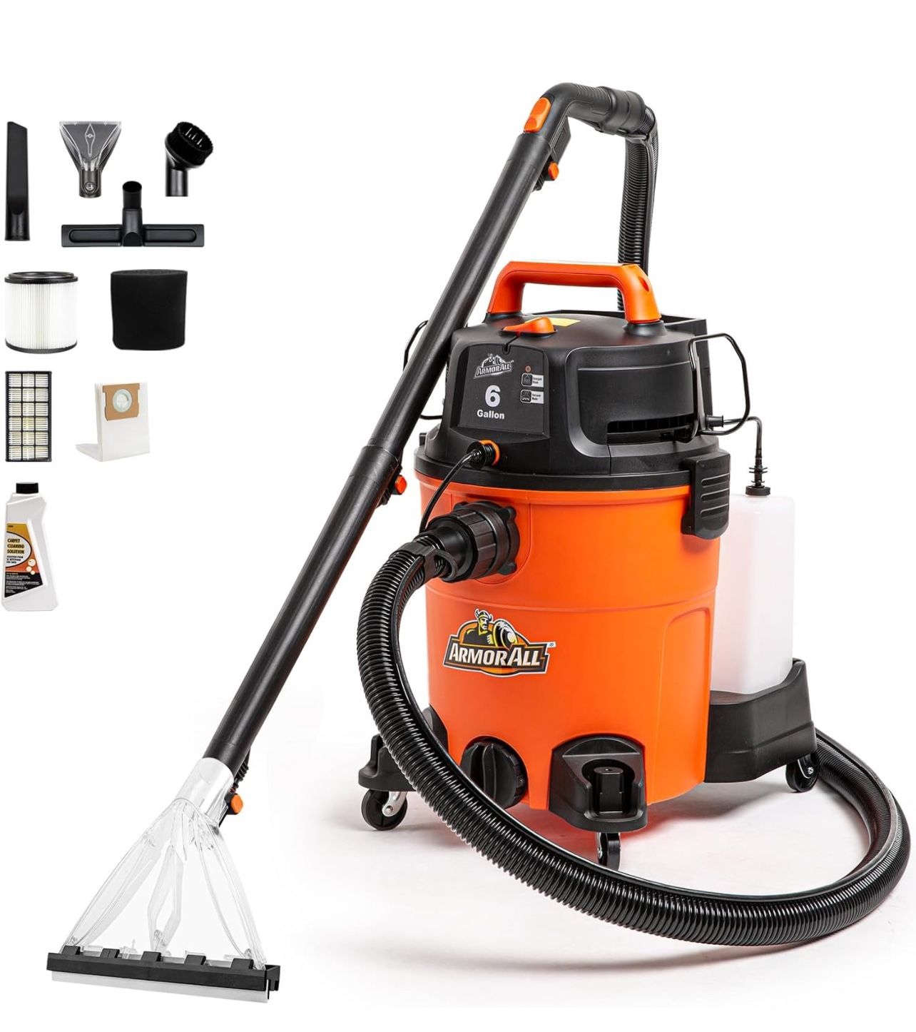 Armor All VK609PFR 0901 6 galones 5.5 pico HP Wet/Dry Shop Vac limpiador multiusos para tapicería de alfombras, detallador de automóviles y automóvile