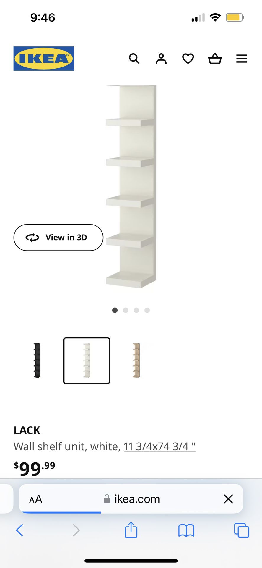(4) IKEA LACK FLOATING WALL SHELF WHITE (LIKE NEW) - $75