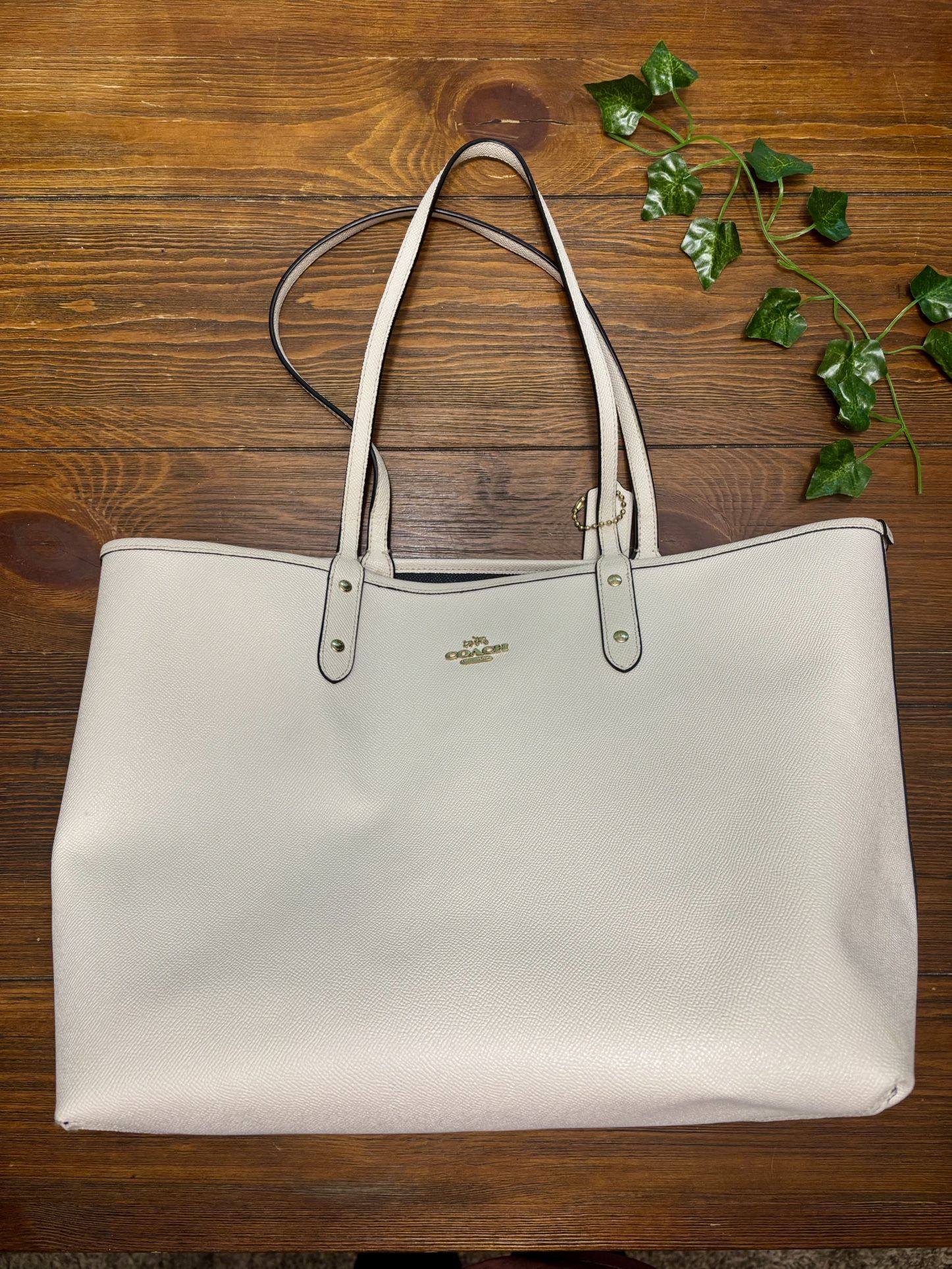 Coach Reversible Tote – Black & Beige - $65