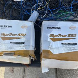 Two Full Boxes of Black Box Gigatrue 550-mhz Cat 6 Cable