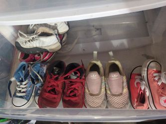 Lots of kids shoes
