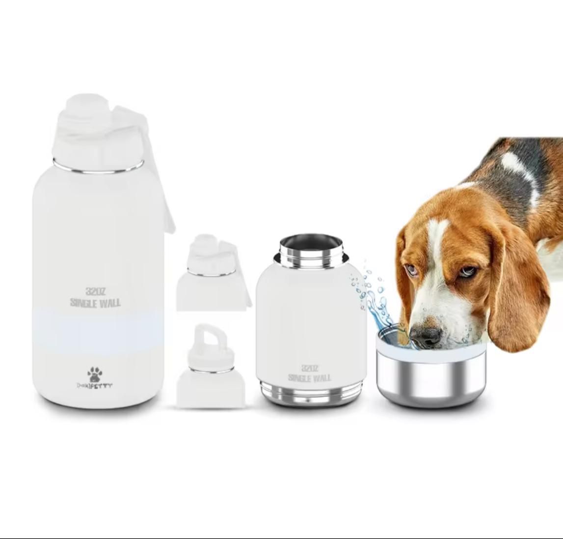 Botella Portátil 2 en 1 para Perros | Agua y Comida | Ideal para Paseos y Viajes