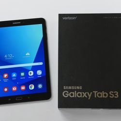 Excellent Samsung Galaxy Tab S3 9.7" T827V  32GB Black Wi-Fi + Unlocked Cellular Verizon