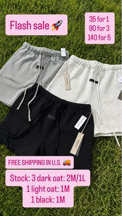 Essentials Fleece Shorts – Gray, Oat, Black