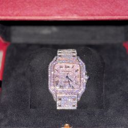Rose Gold Cartier Moissanite Watch