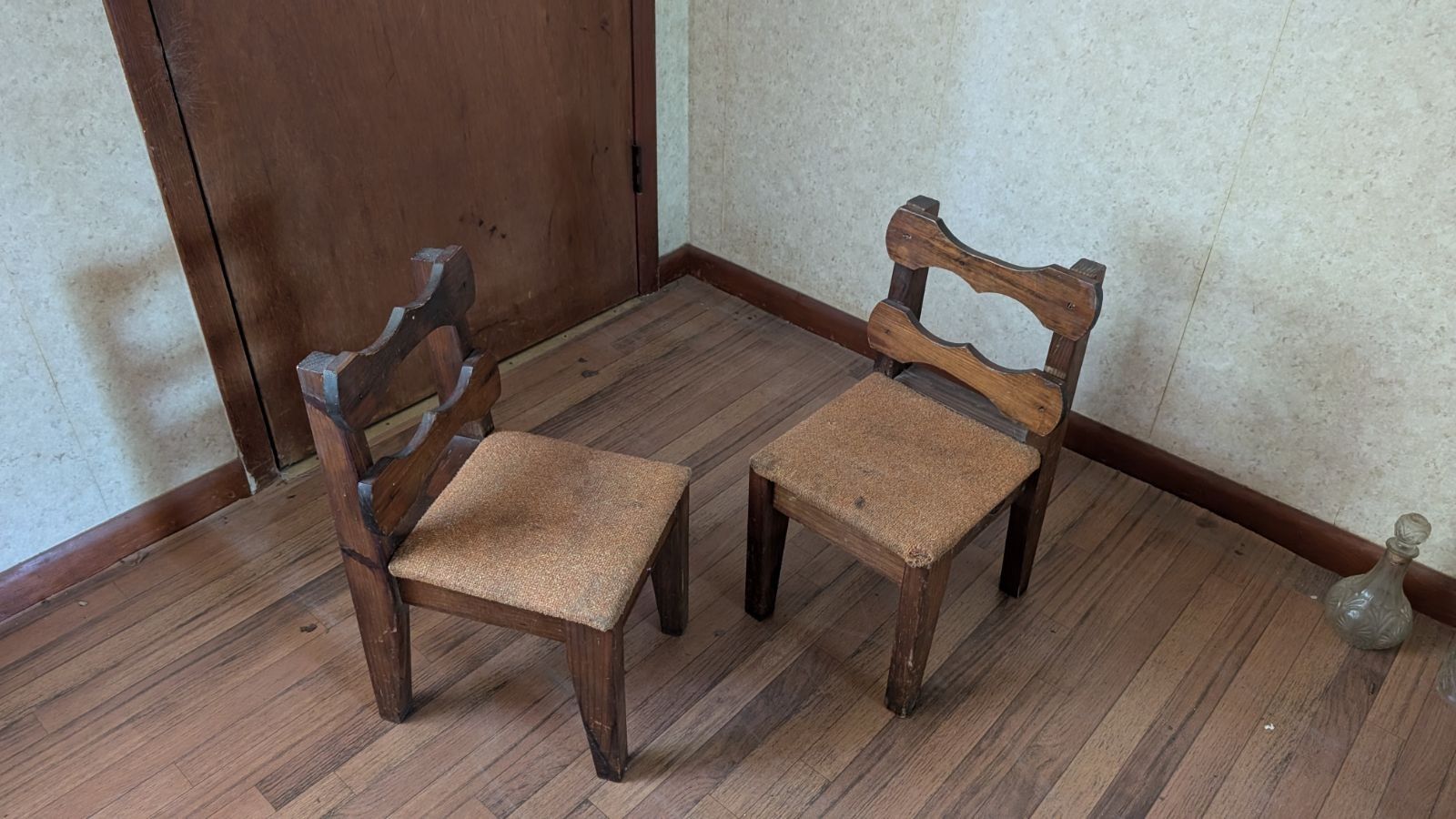 1980s Retro Wood And Upholstery Children's Chairs 