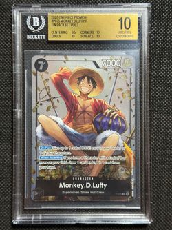 2026 ONE PIECE PROMOS TIN PACK SET VOL.2 #P075 MONKEY D LUFFY BGS 10 PRISTINE