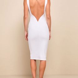 Lulus So Stunning White Backless Midi Dress