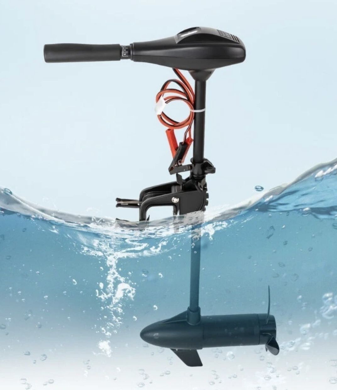 Sunelexe trolling motor with forward and reverse 58lb thrust.