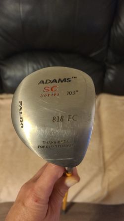 Adam's driver RH 10.5 degree sc series 818 fc trans-beta forged titanium nick faldo series proforma 65 gold low torque r- flex shaft 42 1/2" shaft