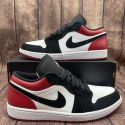 Size 12 - 2019 Men’s Air Jordan 1 Low Black Toe Ds 553558-116 Og All 