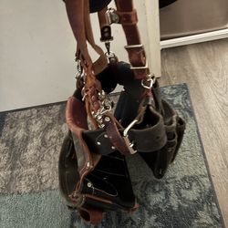 occidental leather tool bags with suspenders tool belt size small