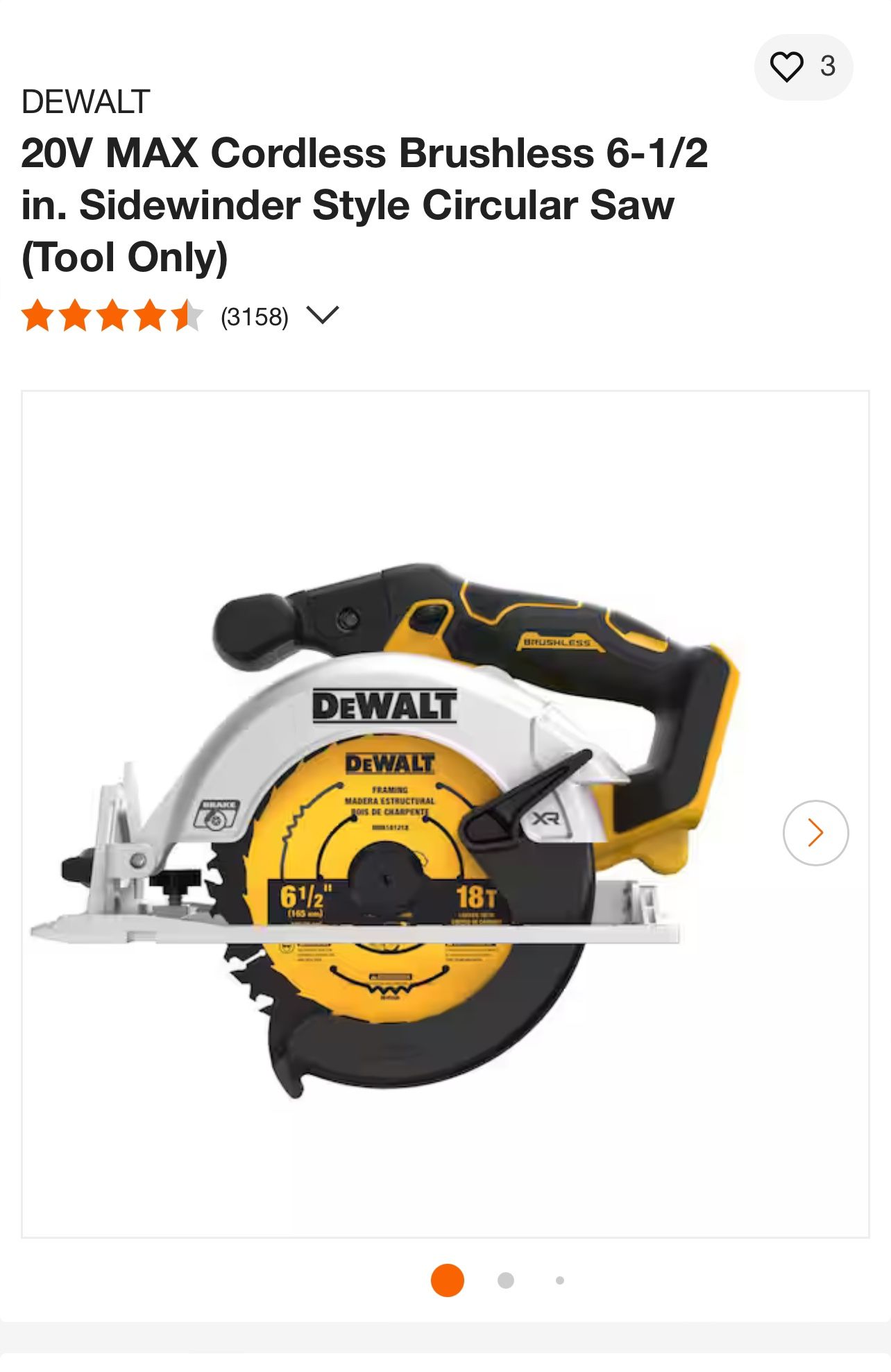 Cordless Brushless Dewalt 20v Xr Circular Saw DeWalt DCS570N 18V