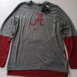 Size L Alabama Crimson Tide Nike On-Field Men's Long Sleeve Dri-Fit Tee Standard Fit
