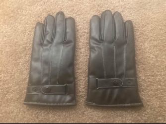 Large Leather Winter Gloves