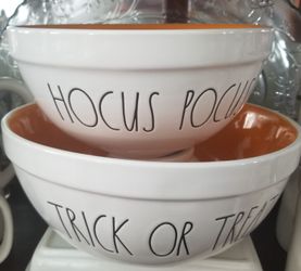 Rae dunn trick or treat and hocus pocus ceremic bowl set
