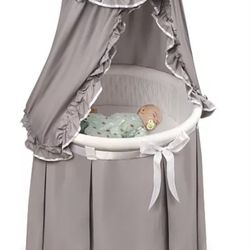 Badger Basket's Empress Round Baby Bassinet with Canopy