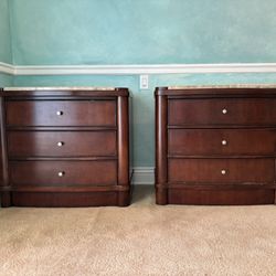 Oversized pair of nightstands with marble top by Fairmont designs