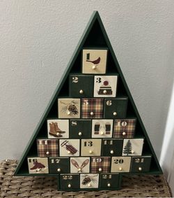 L L Bean Wooden Xmas Advent Calendar With Drawers