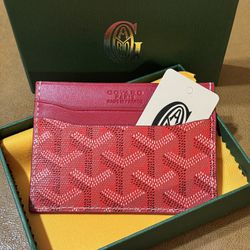 New Goyard Card Holder Wallet Red