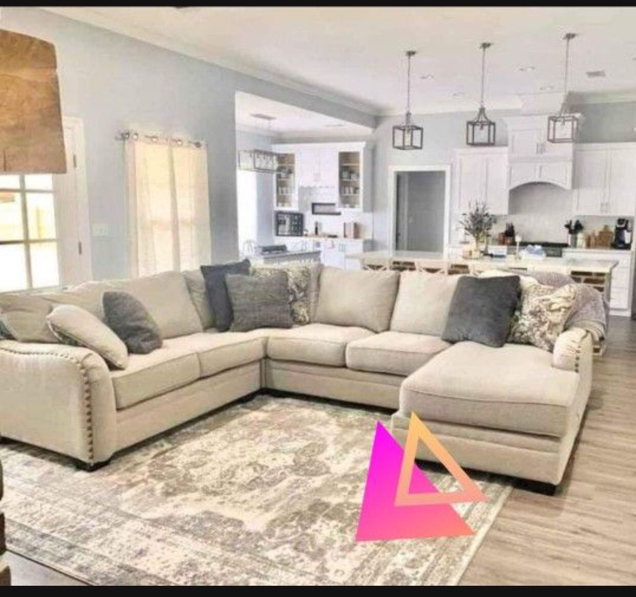 Dellara Large Off White Sectional Couch ⭐️ Brand New ✅ In Stock 👍