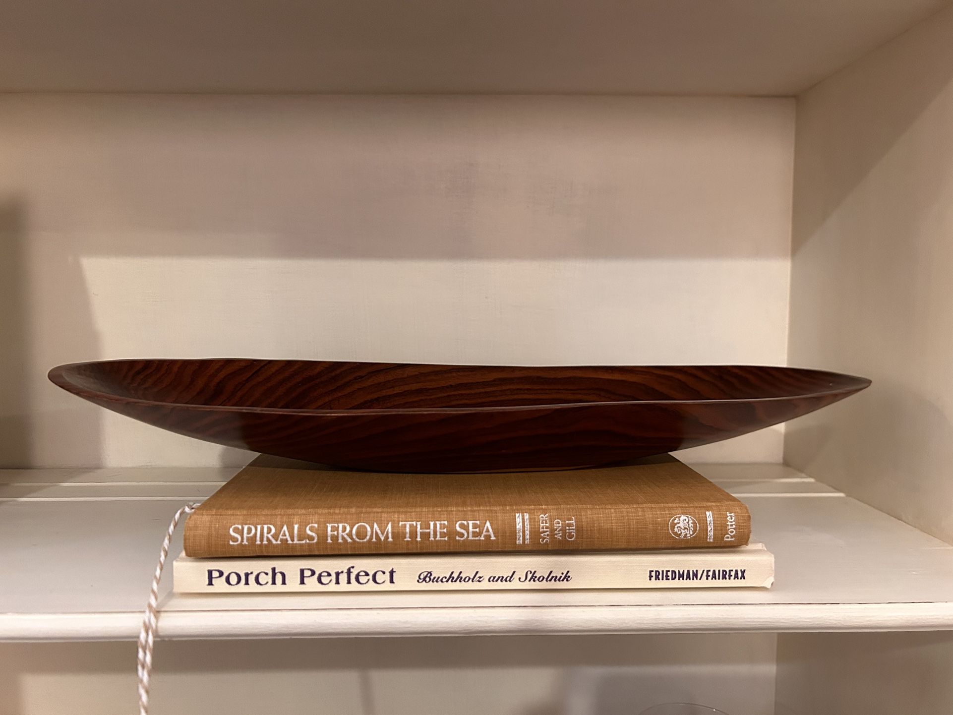 Hand-carved Oval Wood Bowl