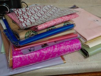 Floral and Branded Wrapping Paper Sheets