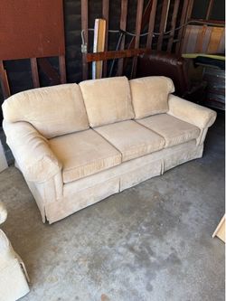 Tan Upholstered Sofa