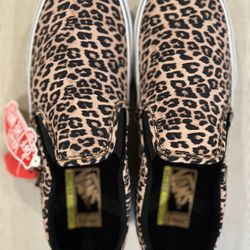 Brand new Vans Leopard Ortholite Slip On  Womens 11