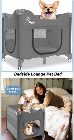 Upgraded Dog Bunk Bed, Portable Bedside Dog Bed, Dog Beds Attachment to Human Bed