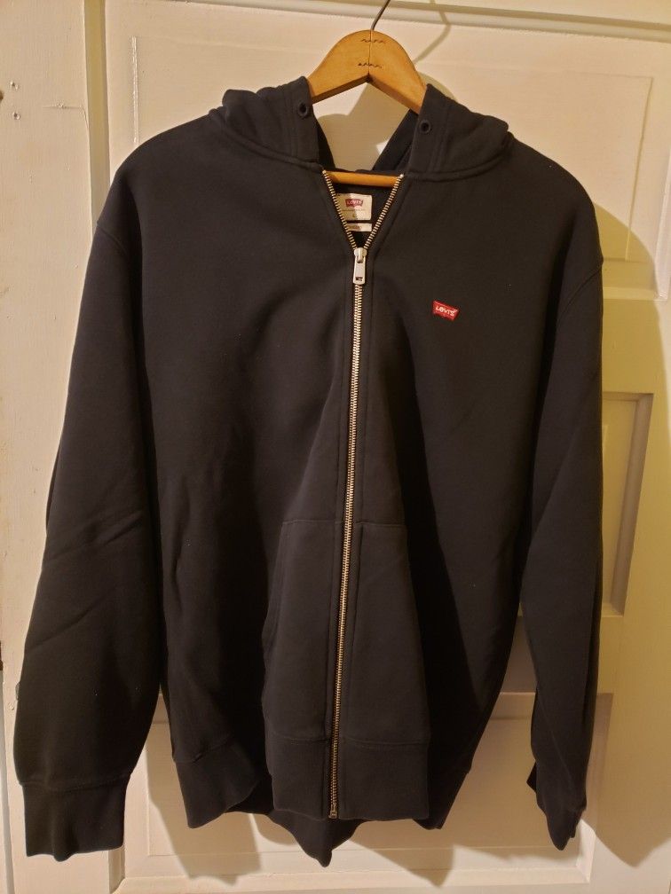 Mens Black Levis zip-up hoodie


