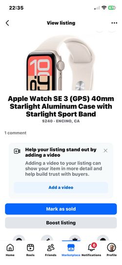 Apple Watch SE 3 (GPS) 40mm Starlight Aluminum Case with Starlight Sport Band