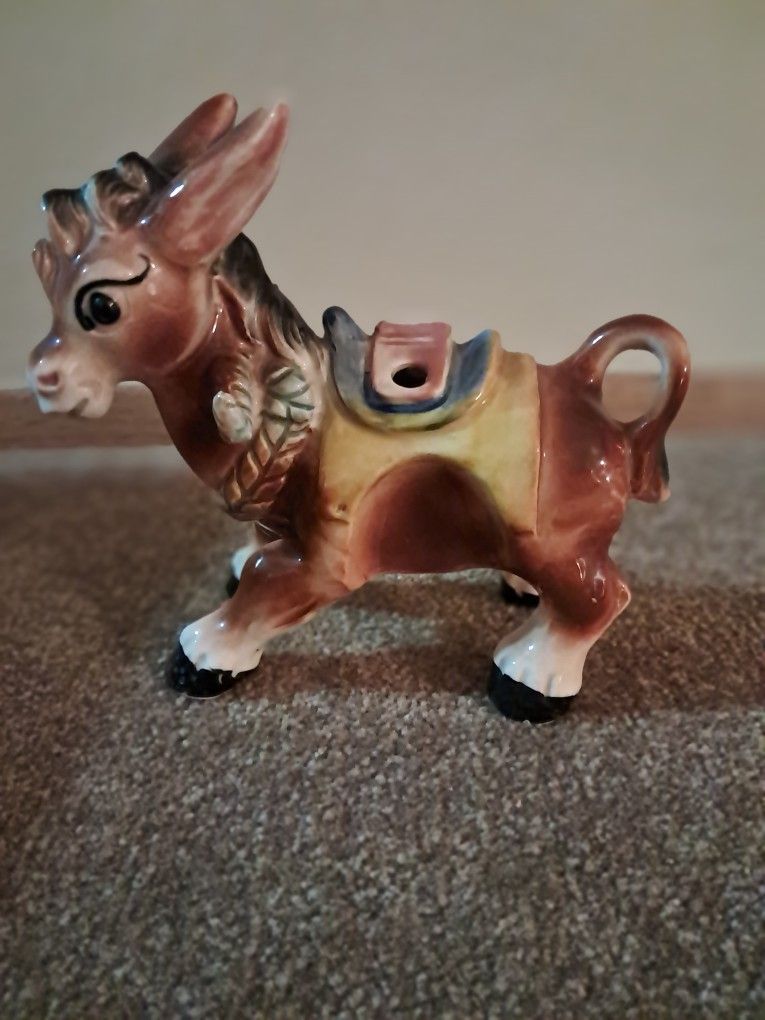 Vintage Ceramic Donkey Condiment Caddie