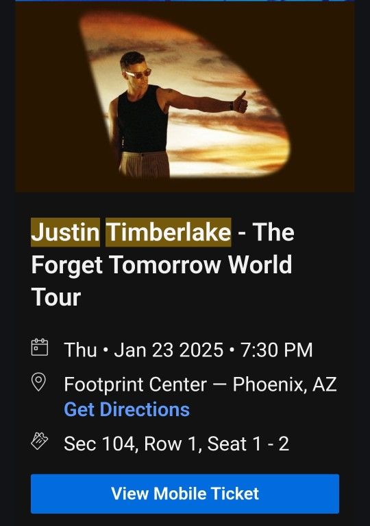 Justin Timberlake Tickets