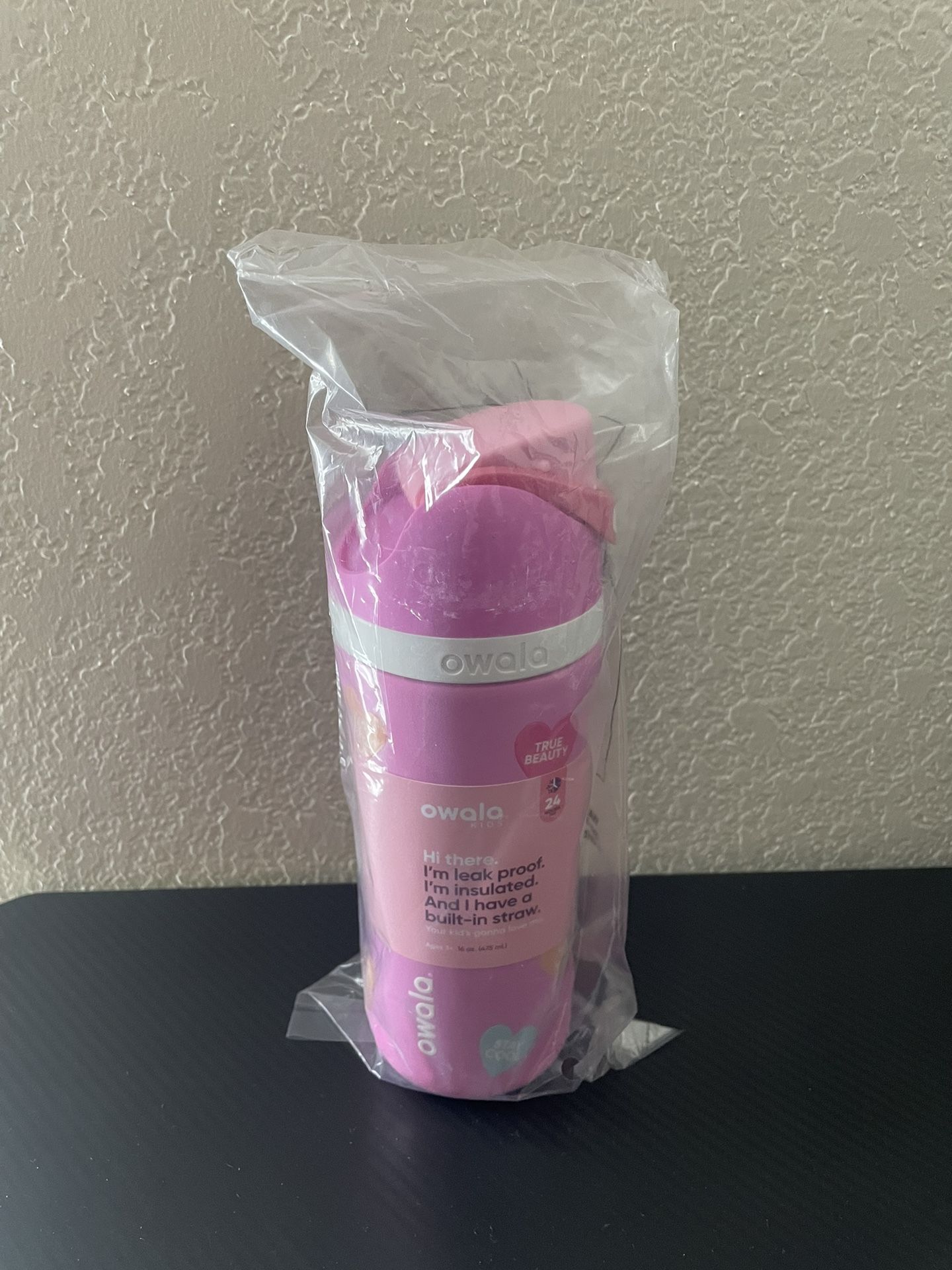 Owala 16oz Kids’ Valentine’s Day Sweetie Water Bottle - Pink