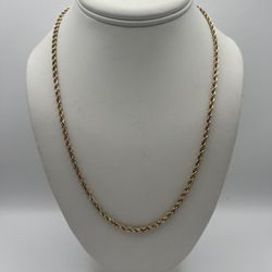 10kt Yellow Gold Solid Rope Chain 20” 3mm