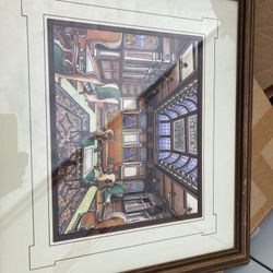 Framed In Glass Colored Print Lawrence R. Mckee