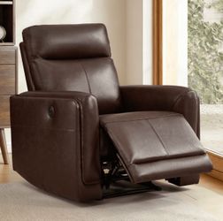 Genuine leather power electric recliner