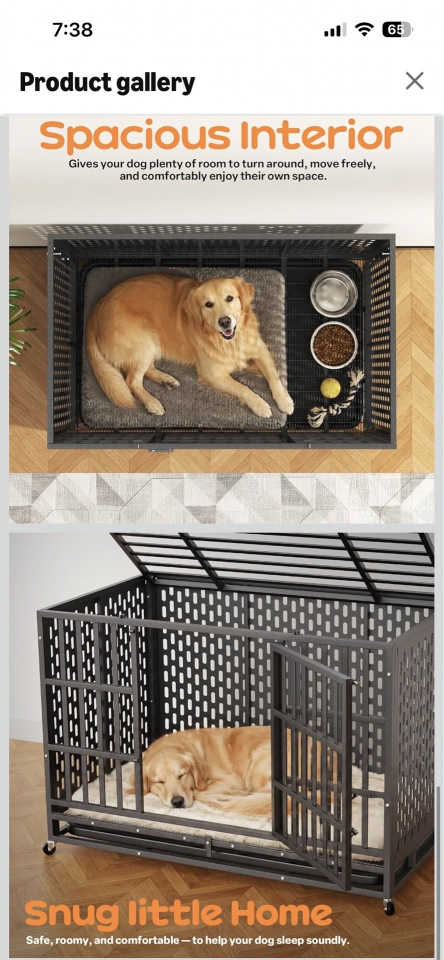 Snuowu 48 Inch Heavy Duty Dog Crate with Wheels,Indestructible Escape-Proof Dog Cage for Large Dogs, Extra Large XL OR BETTER OFFER