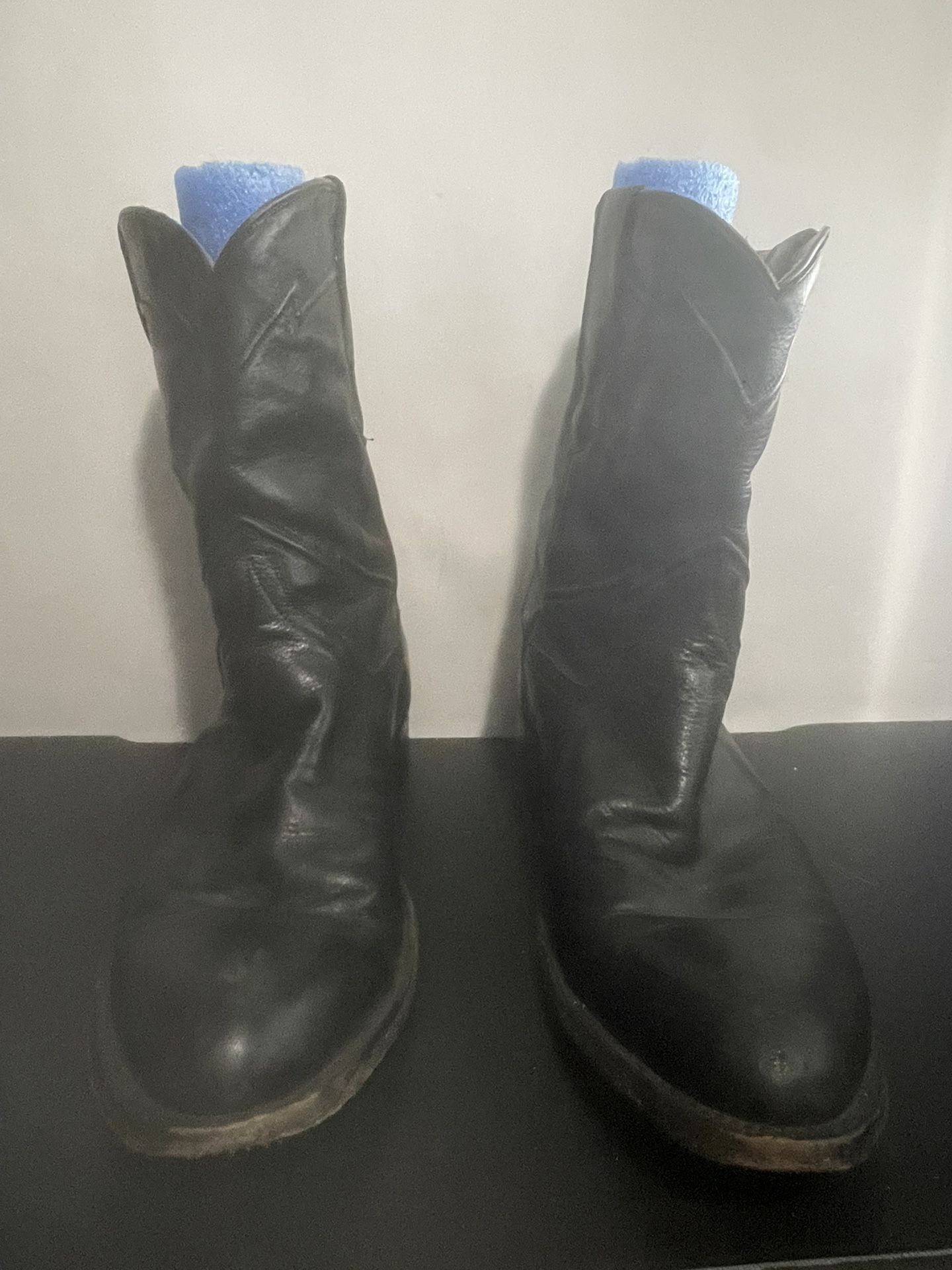 Cuero 'The Austin' Leather Handmade Boots Men’s Size 10.5 D Black Western
