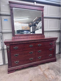 6 drawer dresser with mirror.