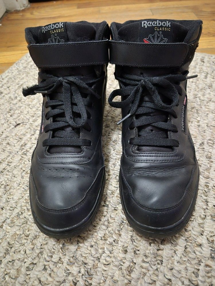Black Leather Reebok Shoes Men Size 10