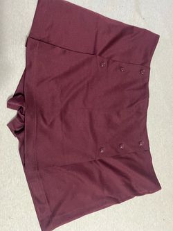 Burgundy Mini Skort with Button Detail xxl
