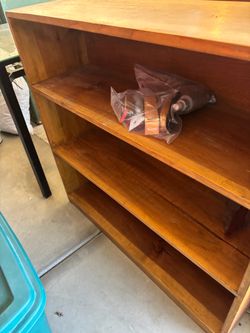 Solid Wood Bookcase with Four Shelves