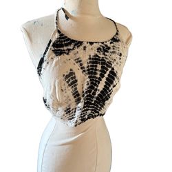 New RAGA LA sequin tie dye cropped halter top ties size small women’s
